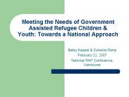 Meeting the Needs of Government Assisted Refugee Children