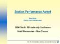 Section Performance Award Billy Walsh District Vice Presidentelect PowerPoint PPT Presentation