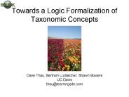 Towards a Logic Formalization of Taxonomic Concepts