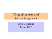 Three dimensions of formal languages