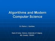 Algorithms and Modern Computer Science