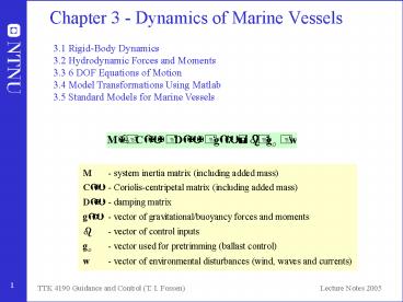 Chapter 3 Dynamics of Marine Vessels