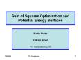 Sum of Squares Optimisation and Potential Energy Surfaces PowerPoint PPT Presentation