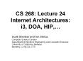 CS 268: Lecture 24 Internet Architectures: i3, DOA, HIP, PowerPoint PPT Presentation