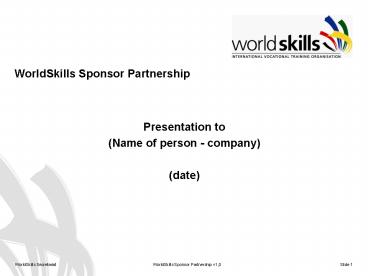 WorldSkills Sponsor Partnership