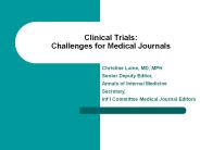 Clinical Trials: Challenges for Medical Journals