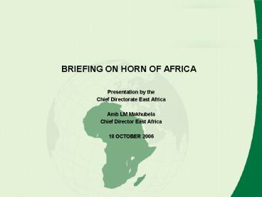 BRIEFING ON HORN OF AFRICA