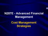 N287E - Advanced Financial Management