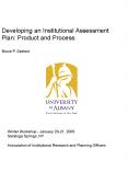 Developing an Institutional Assessment Plan: Product and Process PowerPoint PPT Presentation