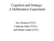 Cognition and Strategy: A Deliberation Experiment