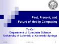 Past, Present, and Future of Mobile Computing PowerPoint PPT Presentation