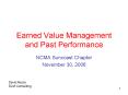 Earned Value Management and Past Performance PowerPoint PPT Presentation