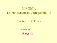 308-203A Introduction to Computing II Lecture 13: Trees