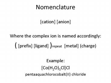 Nomenclature