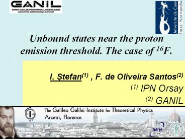 Unbound states near the proton emission threshold. The case of 16F.