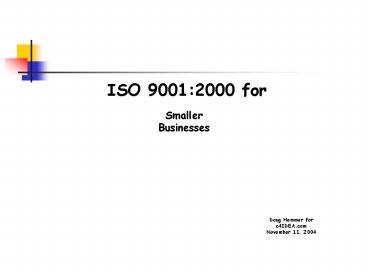 ISO 9001:2000 for