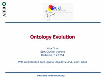 Ontology Evolution