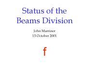 Status of the Beams Division