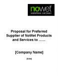 Proposal for Preferred Supplier of NoWet Products and Services to