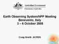 Earth Observing System/NPP Meeting Benevento, Italy 3  PowerPoint PPT Presentation