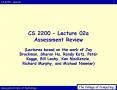 CS 2200 Lecture 02a Assessment Review PowerPoint PPT Presentation