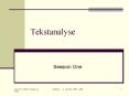Tekstanalyse PowerPoint PPT Presentation