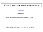 Spin and Azimuthal Asymmetries at JLAB