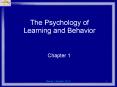 The Psychology of Learning and Behavior PowerPoint PPT Presentation