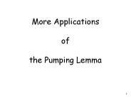 More Applications  of the Pumping Lemma