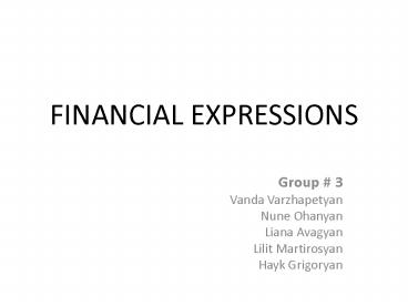 FINANCIAL EXPRESSIONS