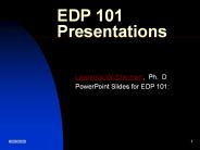 EDP 101 Presentations