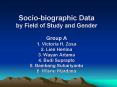 Sociobiographic Data by Field of Study and Gender Group A 1' Victoria H' Zosa 2' Lien Herlina 3' Way PowerPoint PPT Presentation