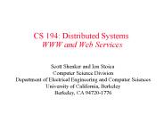 CS 194: Distributed Systems WWW and Web Services