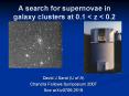 A search for supernovae in galaxy clusters at 0.1 < z < 0.2 PowerPoint PPT Presentation