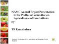 NAMC Annual Report Presentation to the Portfolio Committee on Agriculture and Land Affairs PowerPoint PPT Presentation