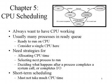 Chapter 5: CPU Scheduling