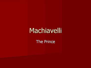 Machiavelli