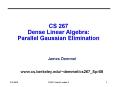 CS 267 Dense Linear Algebra: Parallel Gaussian Elimination PowerPoint PPT Presentation