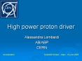 High power proton driver PowerPoint PPT Presentation