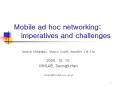 Mobile ad hoc networking:  imperatives and challenges PowerPoint PPT Presentation