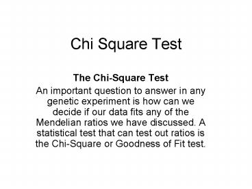 Chi Square Test