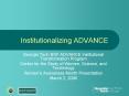 Institutionalizing ADVANCE PowerPoint PPT Presentation
