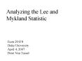 Analyzing the Lee and Mykland Statistic PowerPoint PPT Presentation
