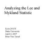 Analyzing the Lee and Mykland Statistic