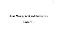 Asset Management and Derivatives Lecture 1