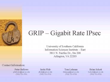 GRIP Gigabit Rate IPsec