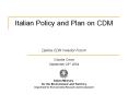 Italian Policy and Plan on CDM PowerPoint PPT Presentation
