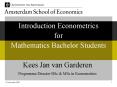 Introduction Econometrics for Mathematics Bachelor Students PowerPoint PPT Presentation