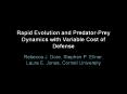 Rapid Evolution and Predator-Prey Dynamics with Variable Cost of Defense PowerPoint PPT Presentation