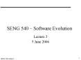 SENG 540 Software Evolution PowerPoint PPT Presentation